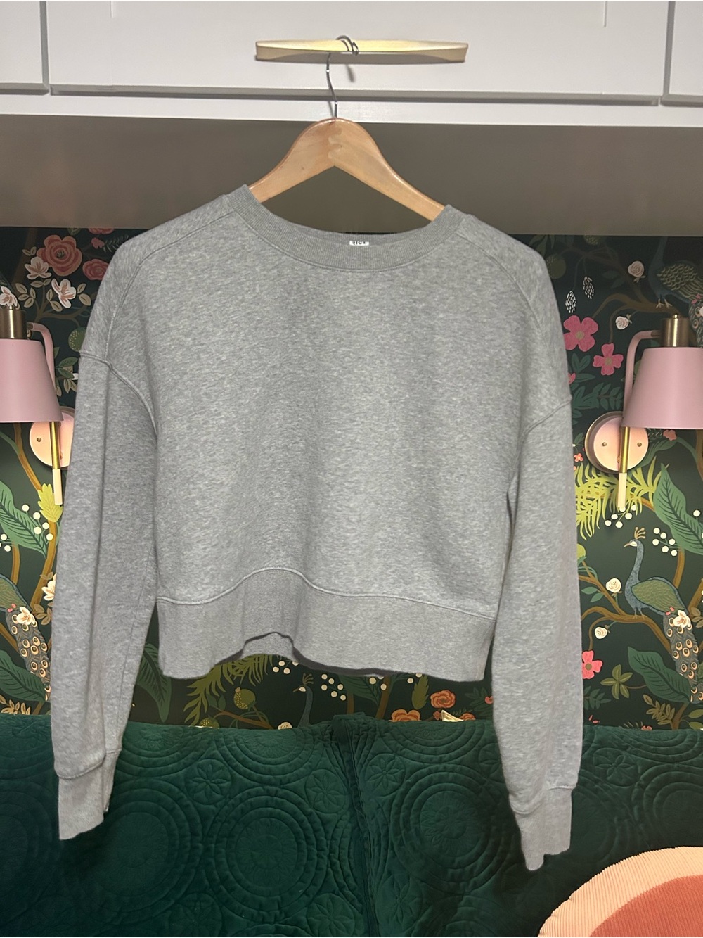 District Gray Cropped Crewneck Sweatshirt
